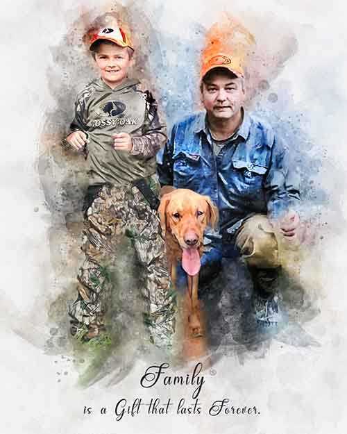 Custom Family Portrait, Personalized Painting from Photo - FromPicToArt