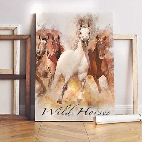 Custom Gift for Horse Lovers | Personalized Painted Horse Portrait on Canvas | From Photo to Painting - FromPicToArt