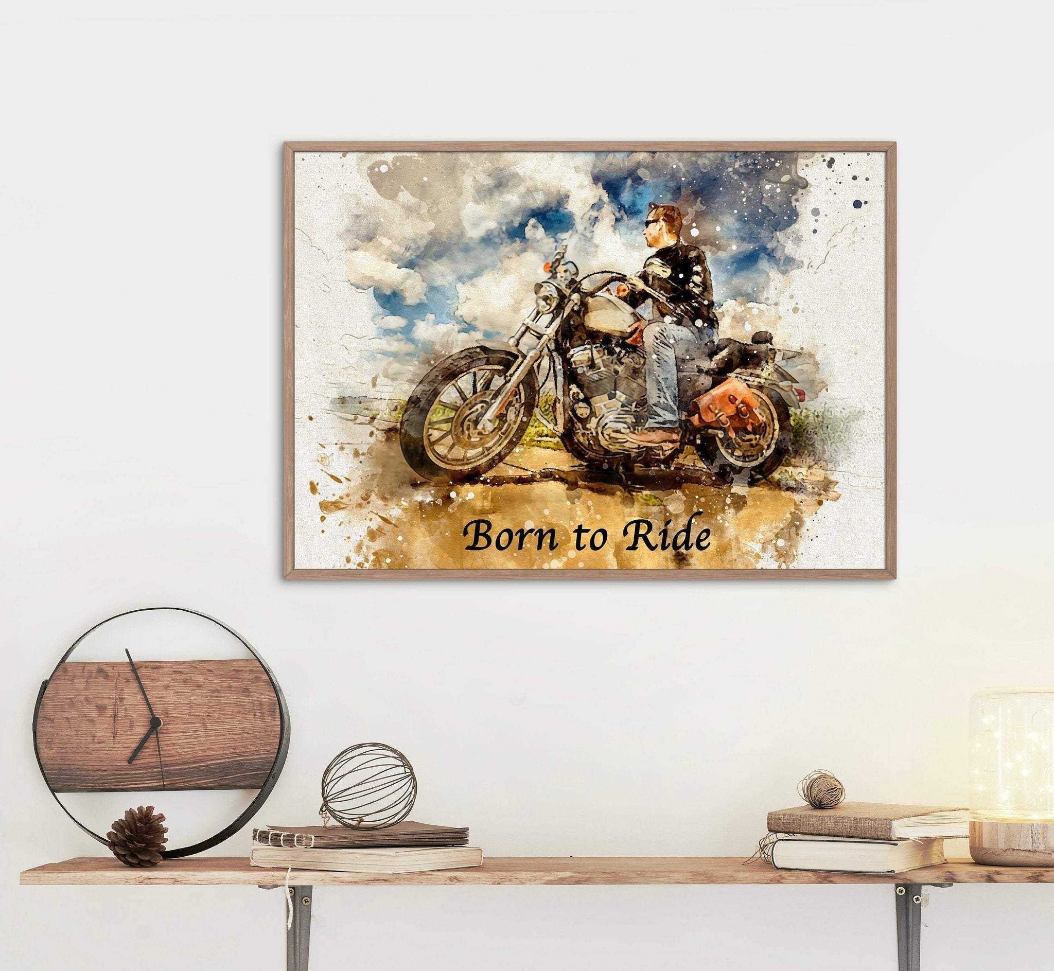 Custom Gifts for Biker, Personalized Gifts for Motorcycle Riders, Motorcyclist Gift, Unique Gifts for Motorcycle Riders - FromPicToArt