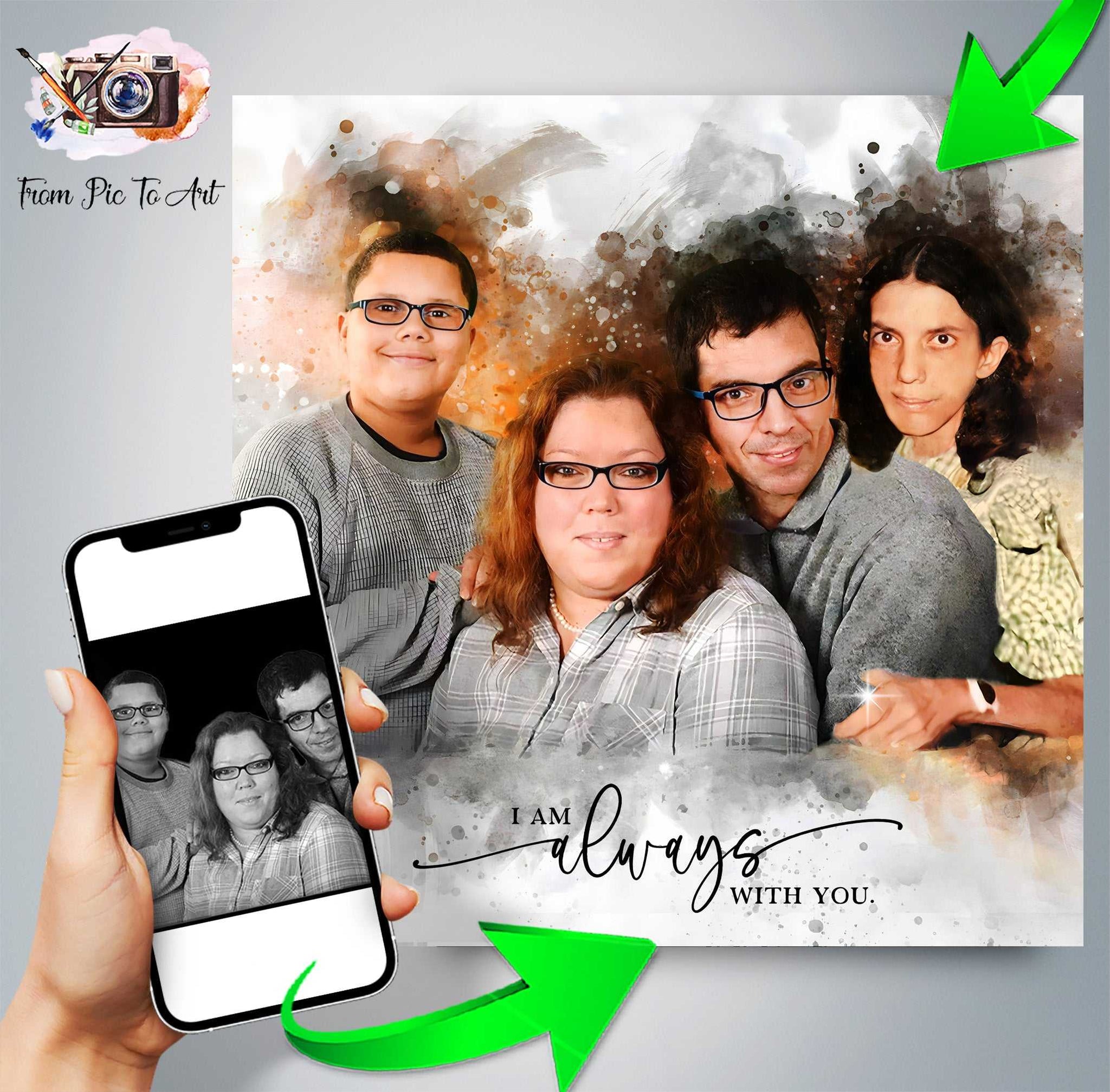 Custom Gifts for Loss of Mother | Personalized Memorial Gifts | In Loving Memory Gifts| Custom Memorial Portrait - FromPicToArt