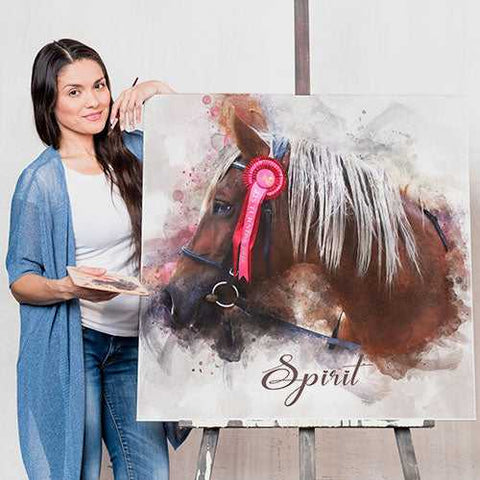 Custom Horse Derby Race Paintings | Custom Horse Paintings on Canvas | Your Horse Painted on Canvas - FromPicToArt