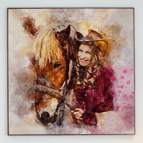 Custom Horse Painting| Personalized Horse Painting on Stretched Canvas - FromPicToArt