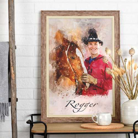 Custom Horse Painting| Personalized Horse Painting on Stretched Canvas - FromPicToArt