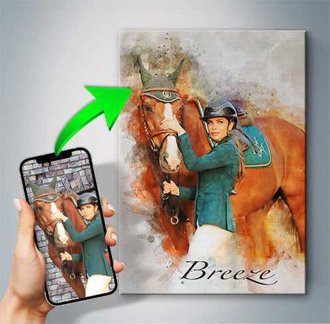 Custom Horse Wall Art | Personalized Horse Portraits | Custom Horse Paintings on Canvas - FromPicToArt