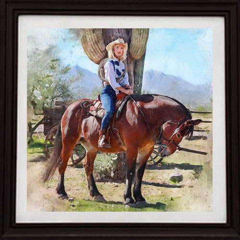 Custom Horseback Riding Paintings | Custom Horse Paintings on Canvas | Your Horse Painted on Canvas - FromPicToArt