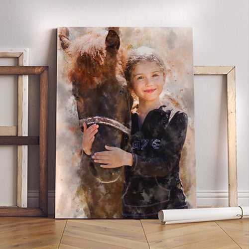 Custom Horseback Riding Paintings | Custom Horse Paintings on Canvas | Your Horse Painted on Canvas - FromPicToArt