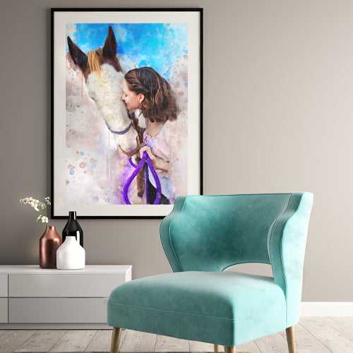 Custom Horseback Riding Paintings | Custom Horse Paintings on Canvas | Your Horse Painted on Canvas - FromPicToArt