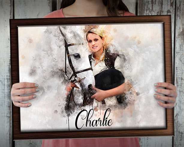 Custom Horseback Riding Paintings | Custom Horse Paintings on Canvas | Your Horse Painted on Canvas - FromPicToArt