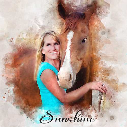 Custom Horseback Riding Paintings | Custom Horse Paintings on Canvas | Your Horse Painted on Canvas - FromPicToArt