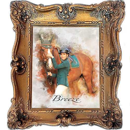 Custom Horseback Riding Paintings | Custom Horse Paintings on Canvas | Your Horse Painted on Canvas - FromPicToArt