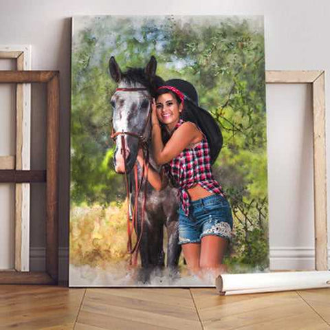 Custom Made Horse Canvas | Custom Horse Paintings on Canvas | Personalized Horse Portraits - FromPicToArt