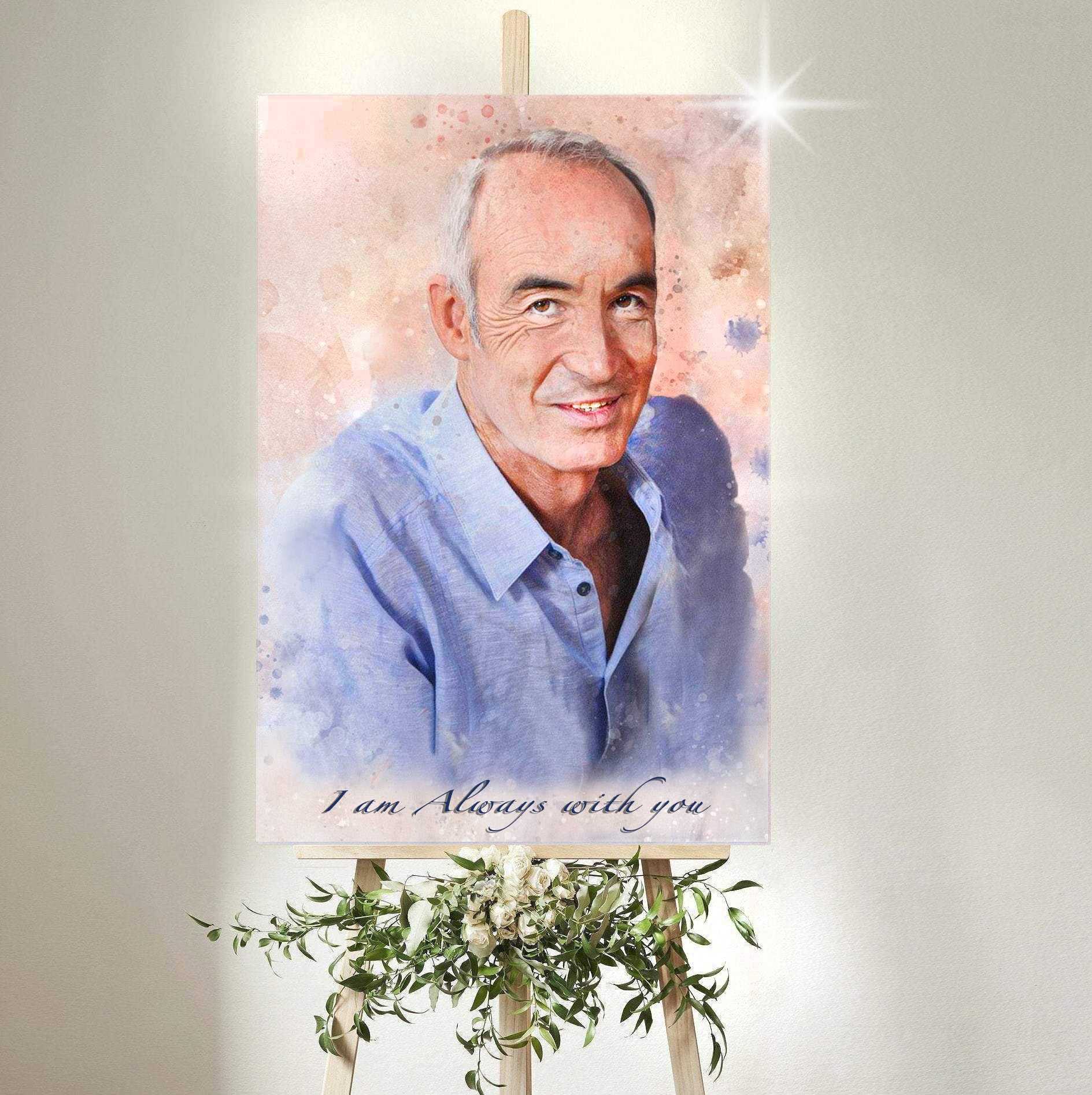 🌈 Custom Memorial Painting 🕊️ Memorial Portrait, Custom Funeral Portrait , Personalized Sympathy Gift - FromPicToArt