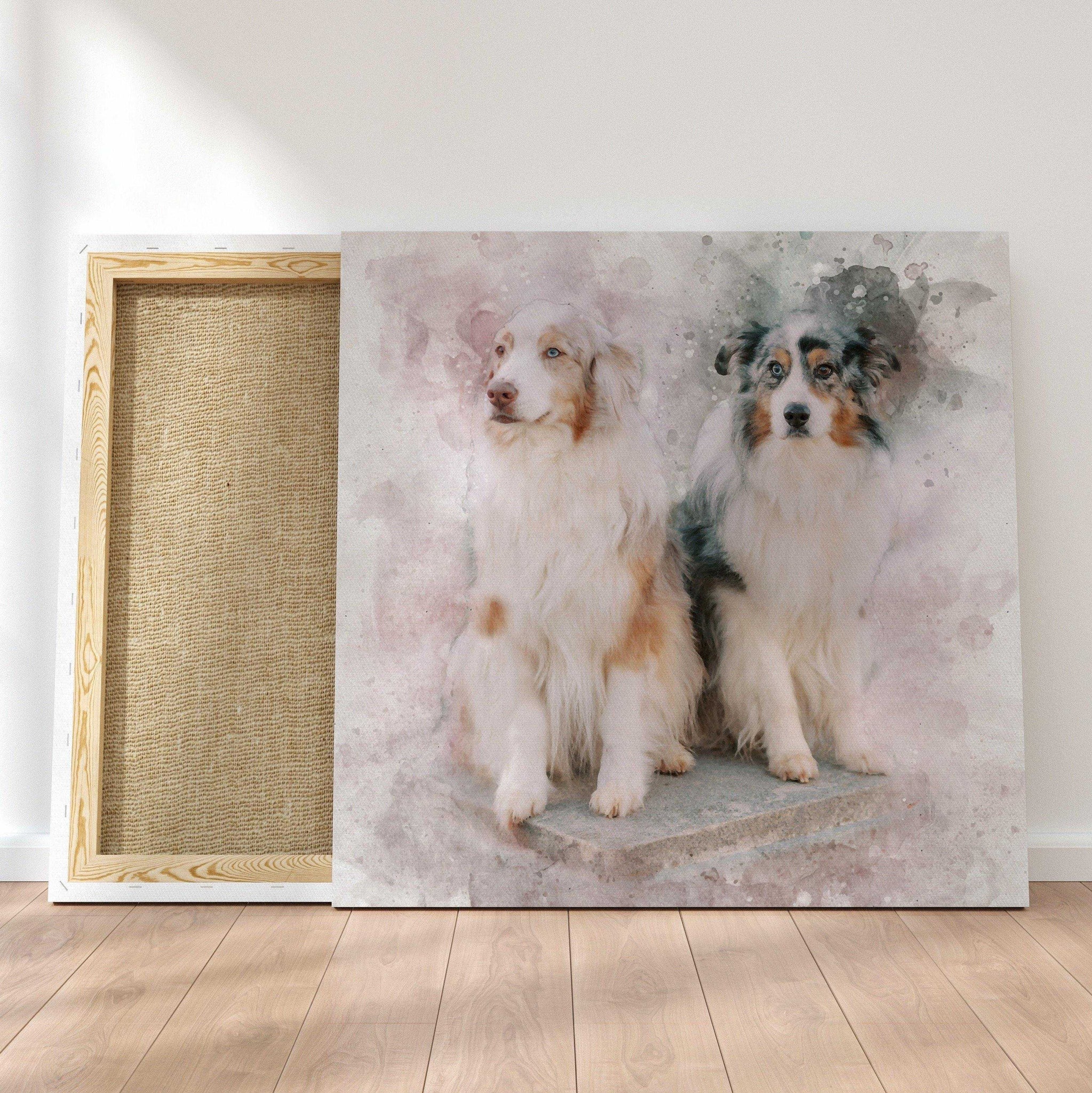 Custom Painted Dog Portraits, Personalized Dog Paintings, Dog Portrait Paintings - FromPicToArt