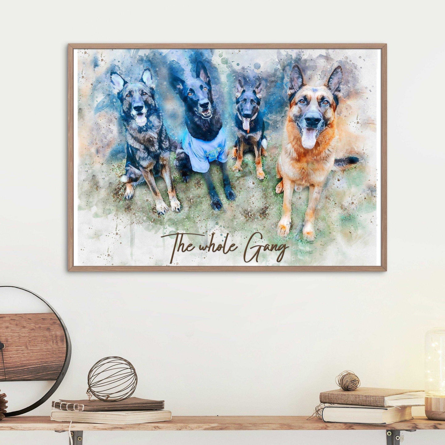 Custom Painted Dog Portraits, Personalized Dog Paintings, Dog Portrait Paintings - FromPicToArt