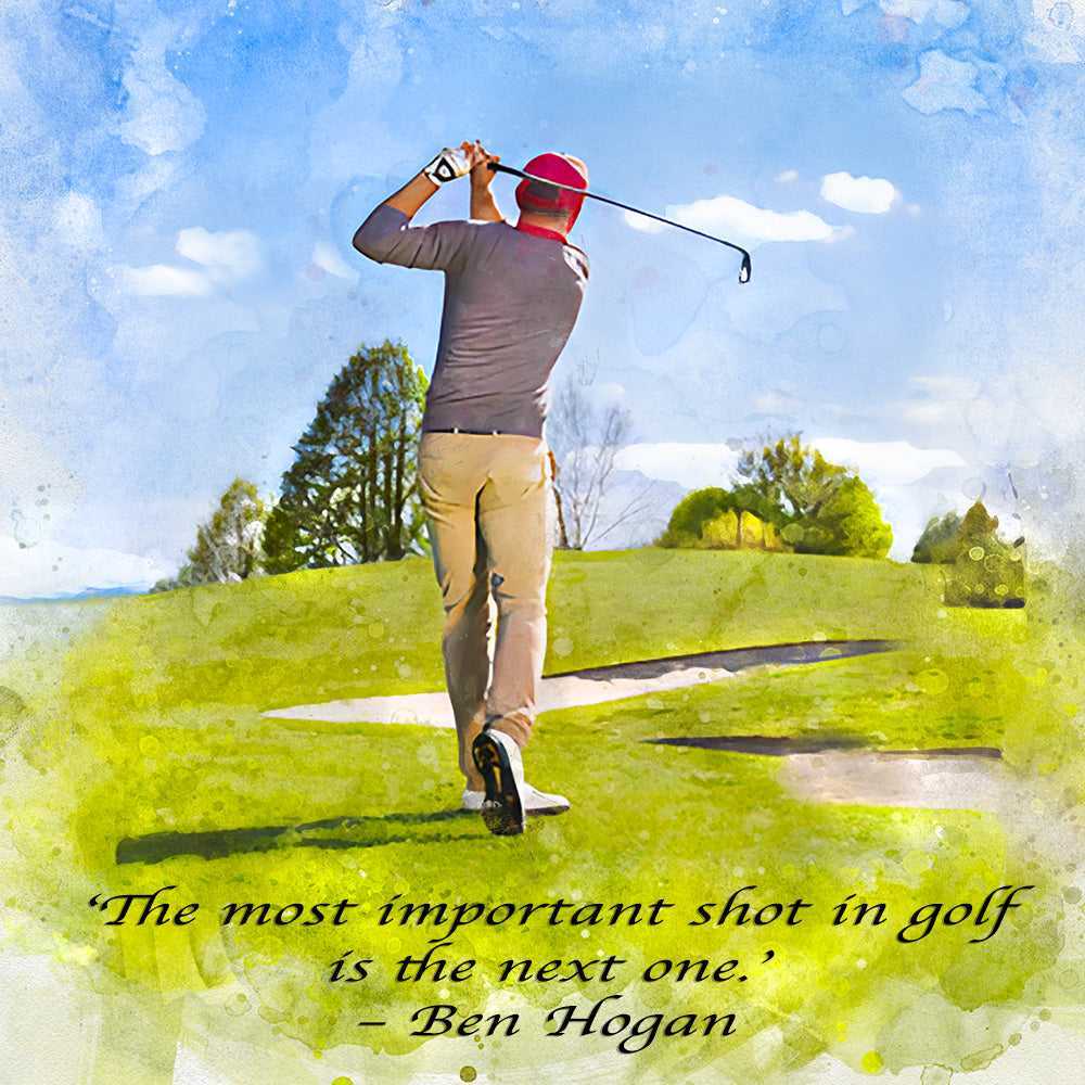 Custom Painted Golfer Portraits | Golfers in Action Paintings on Canvas - FromPicToArt