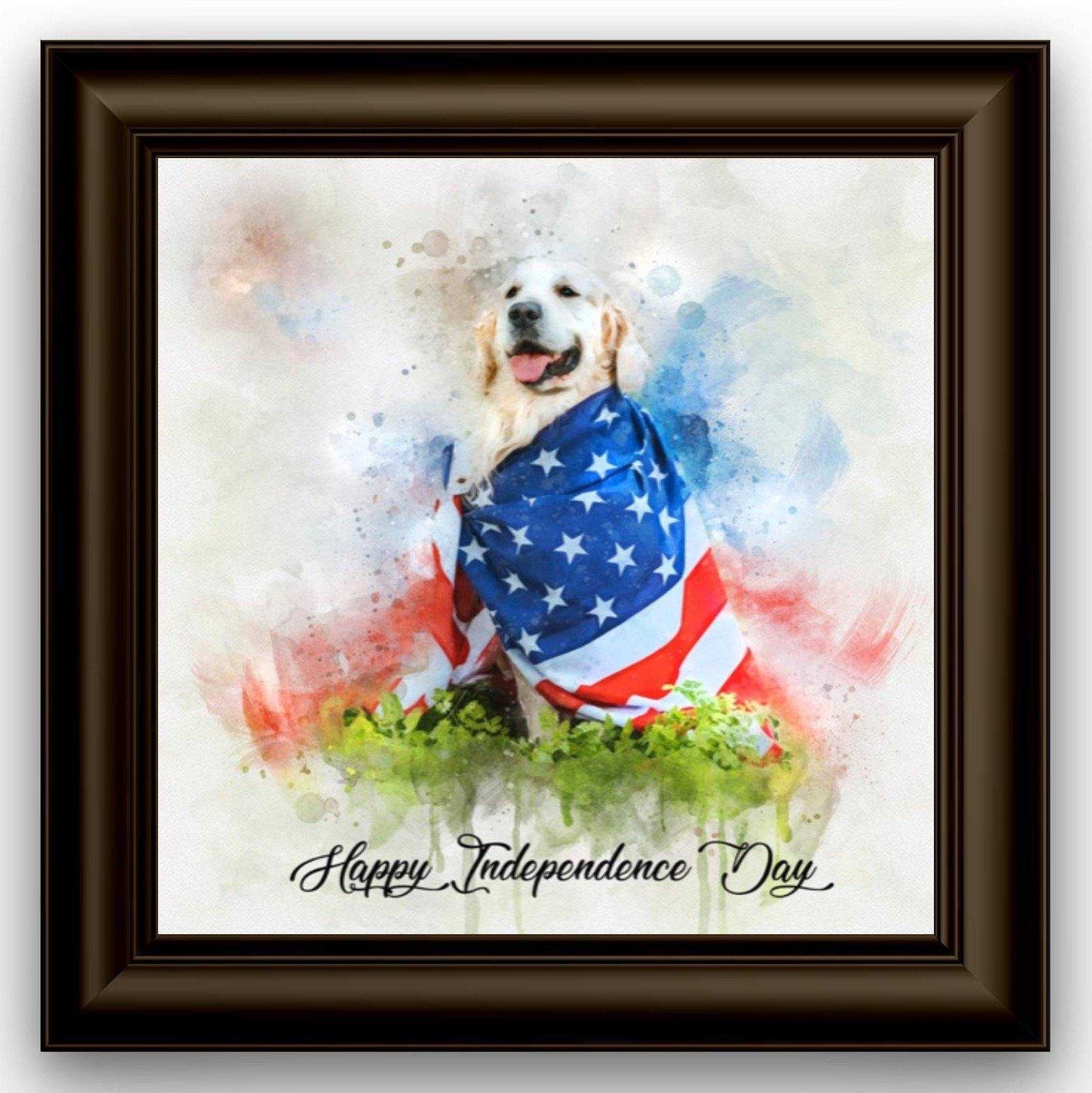 Custom Patriotic Gifts, Patriotic Portrait from Photo, Patriotic Wall Decor, Personalized Patriotic Painting - FromPicToArt