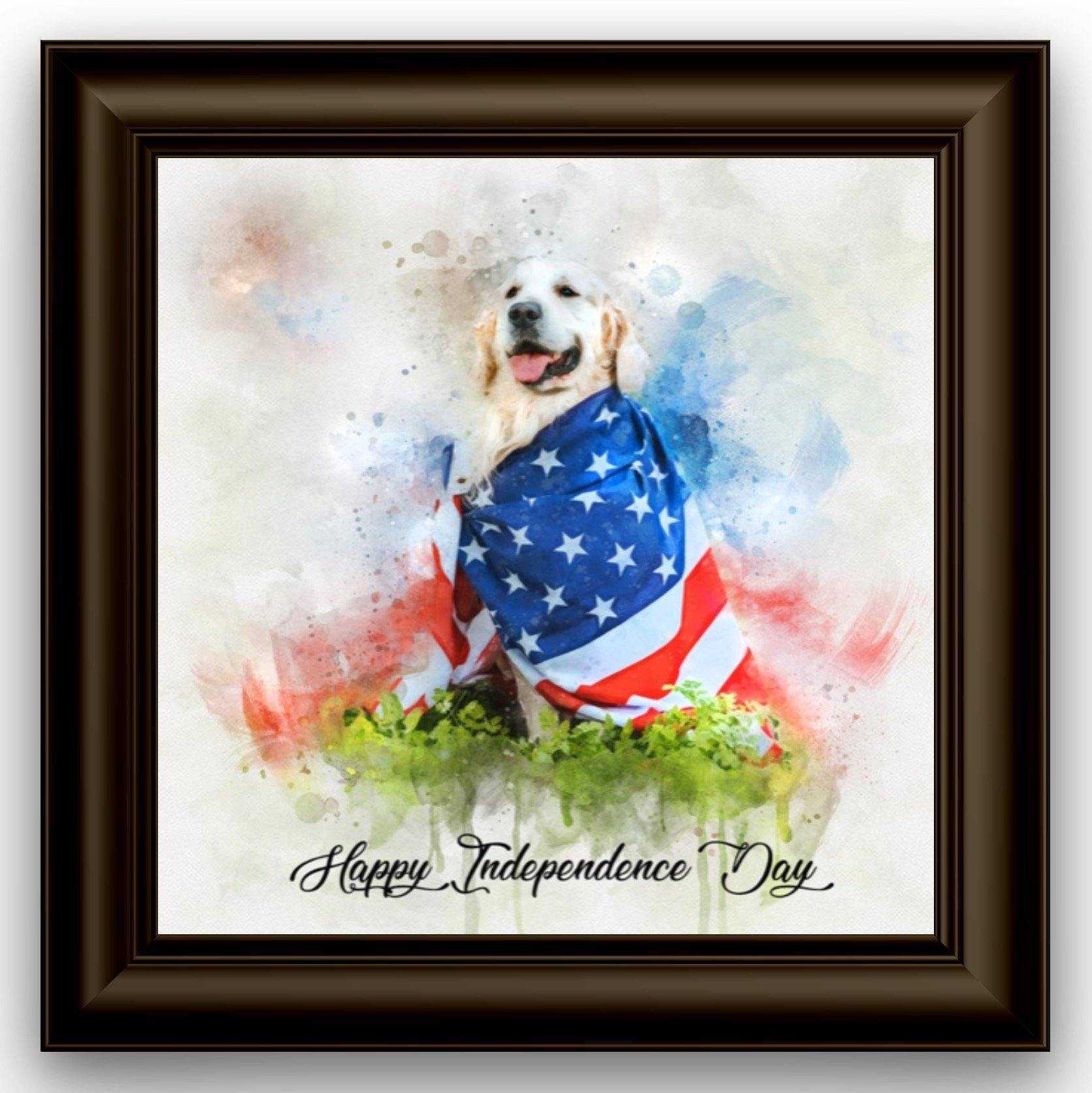 Custom Patriotic Gifts, Patriotic Portrait from Photo, Patriotic Wall Decor, Personalized Patriotic Painting - FromPicToArt