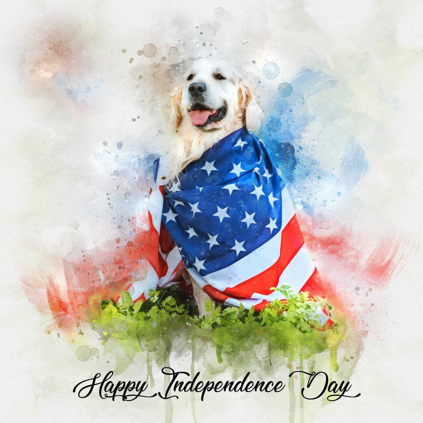 Custom Patriotic Gifts, Patriotic Portrait from Photo, Patriotic Wall Decor, Personalized Patriotic Painting - FromPicToArt