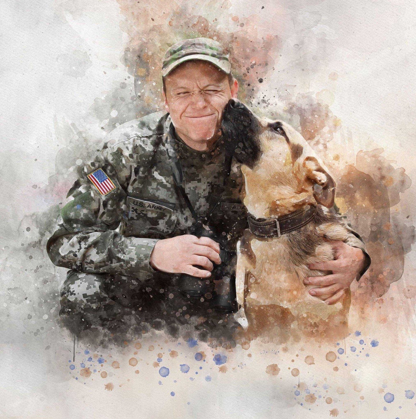 Custom Patriotic Gifts, Patriotic Portrait from Photo, Patriotic Wall Decor, Personalized Patriotic Painting - FromPicToArt