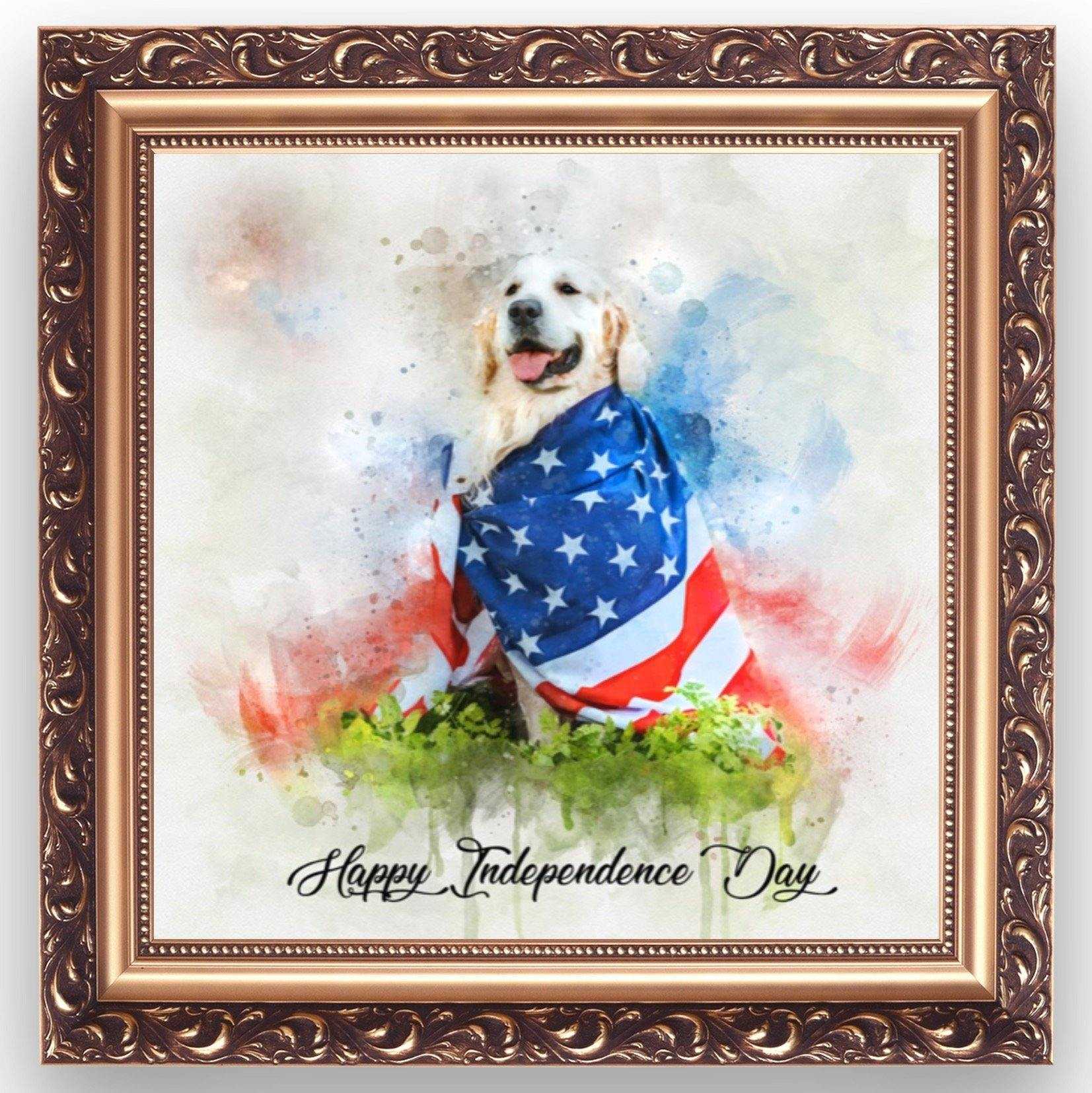 Custom Patriotic Gifts, Patriotic Portrait from Photo, Patriotic Wall Decor, Personalized Patriotic Painting - FromPicToArt