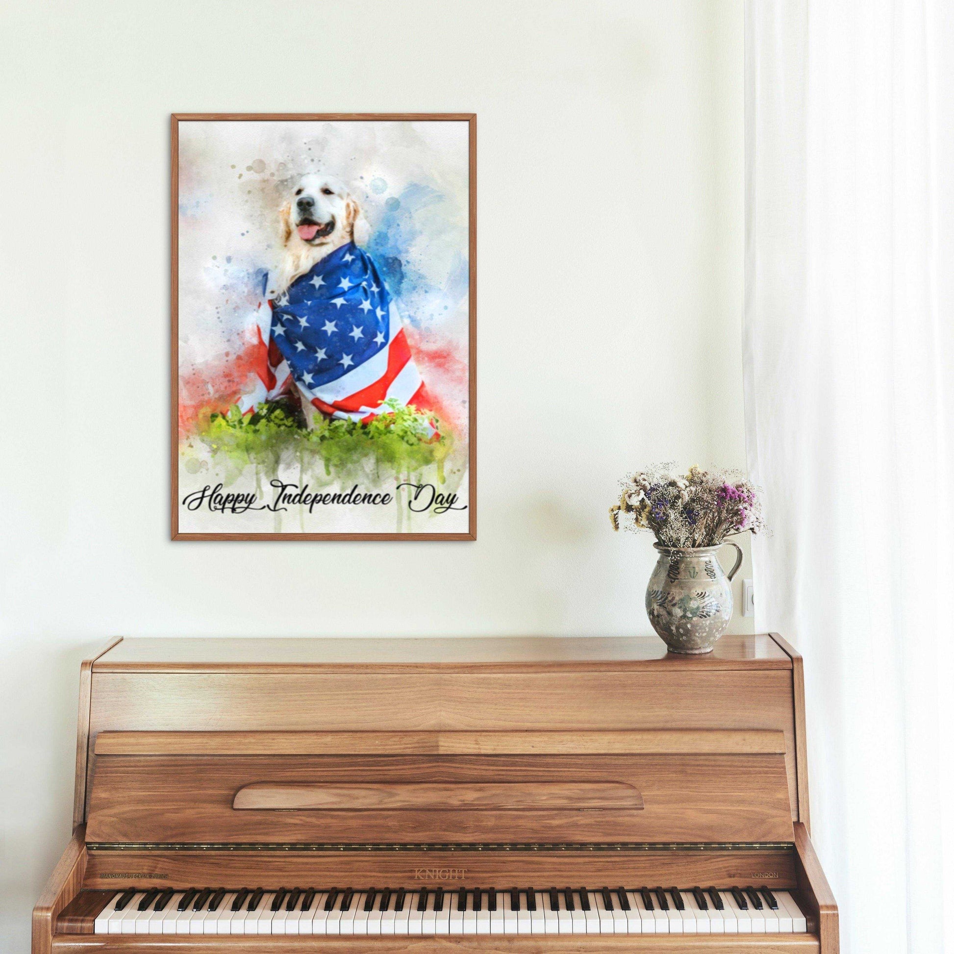 Custom Patriotic Gifts, Patriotic Portrait from Photo, Patriotic Wall Decor, Personalized Patriotic Painting - FromPicToArt