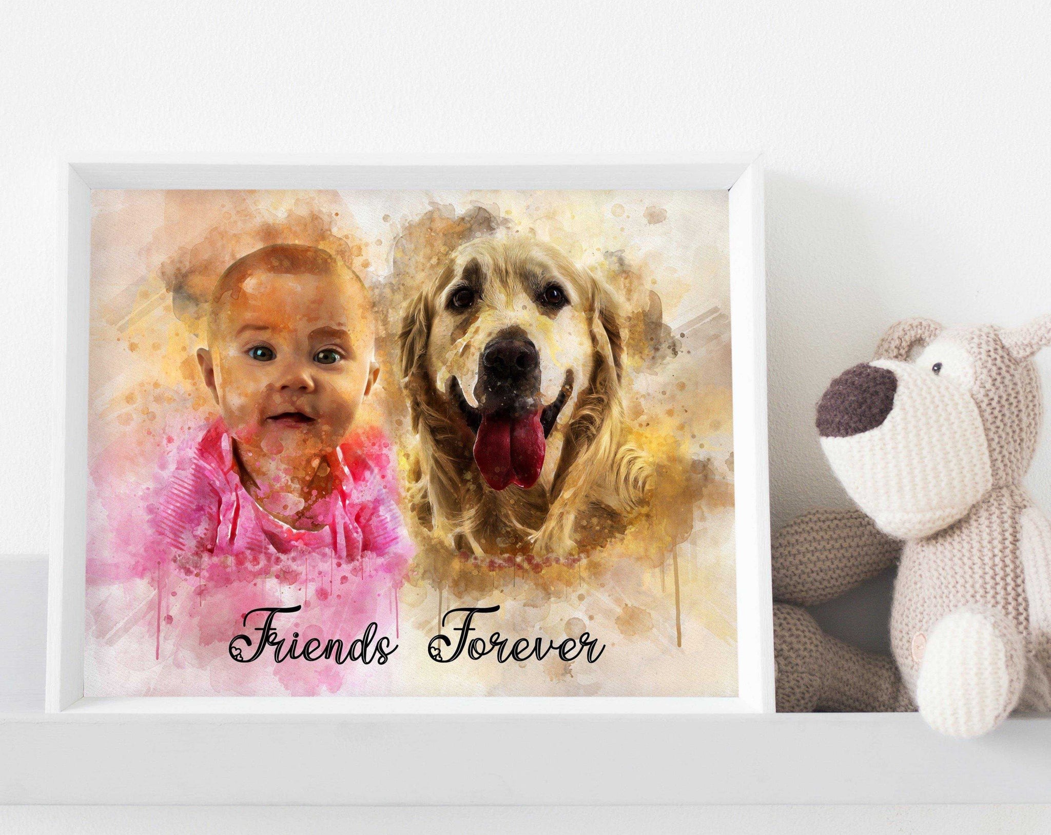 Custom Pet Loss Gifts, You Left Paw Prints On My Heart Painting, Pet Sympathy Gift, Meaningful Memorial Gift - FromPicToArt