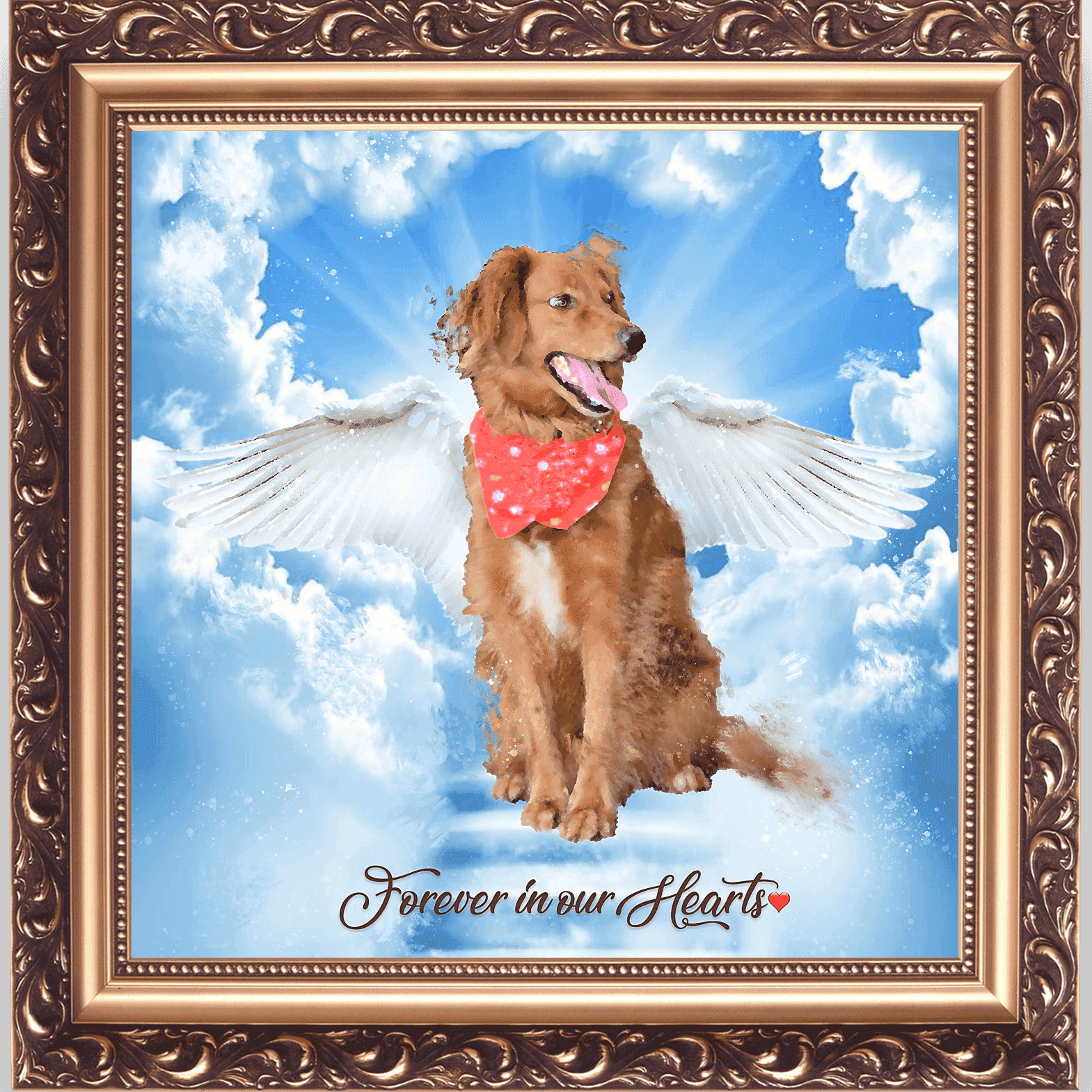 Custom Pet Loss Gifts, You Left Paw Prints On My Heart Painting, Pet Sympathy Gift, Meaningful Memorial Gift - FromPicToArt