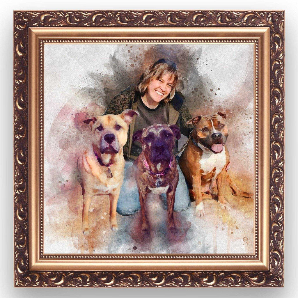 Custom Pet Portrait Painting, Personalized Pet Painting - FromPicToArt