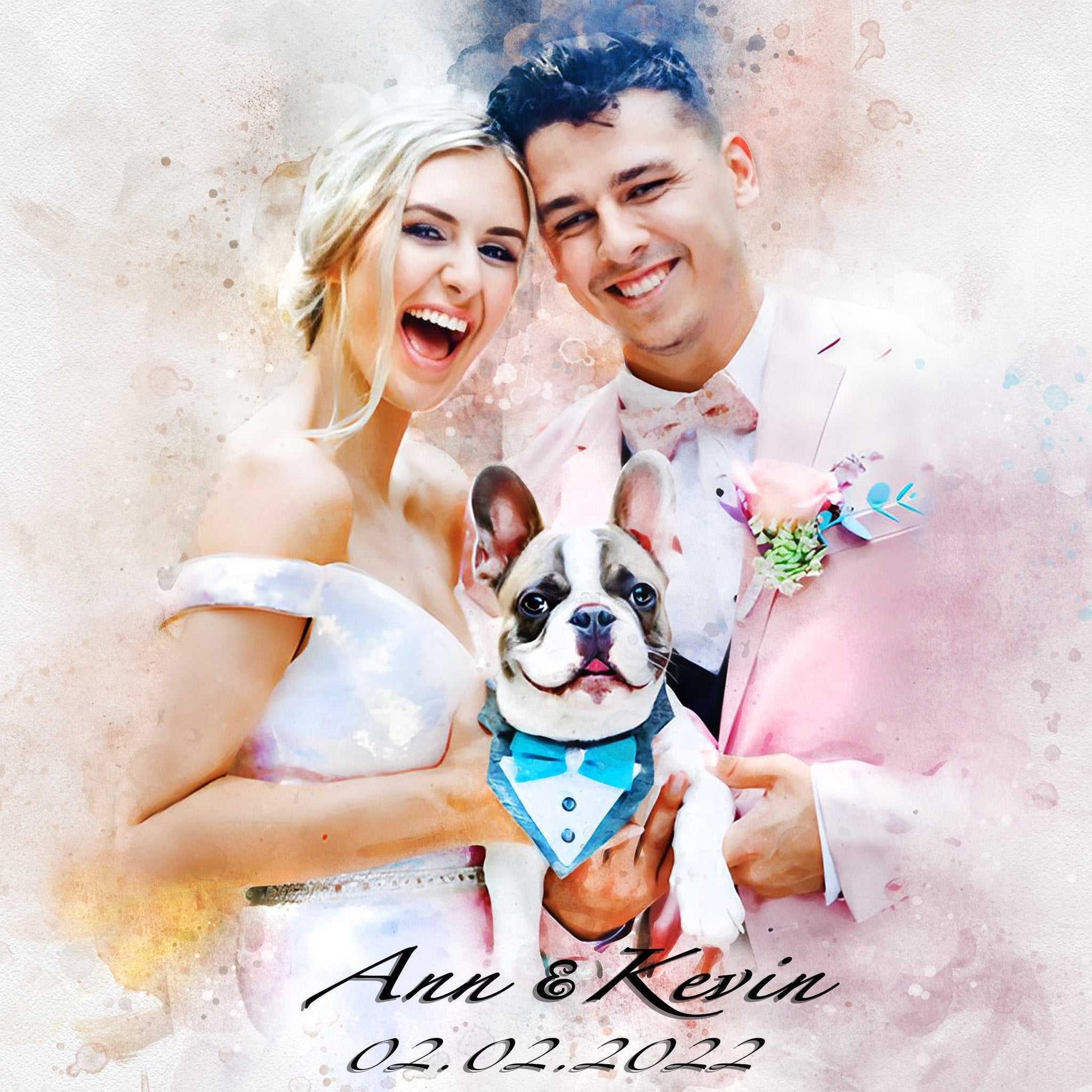 Custom Portrait Paintings | Personalized Wedding Painting - FromPicToArt