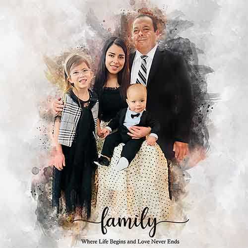 Custom Portraits, Custom Portrait Painting from Photo on Canvas - FromPicToArt