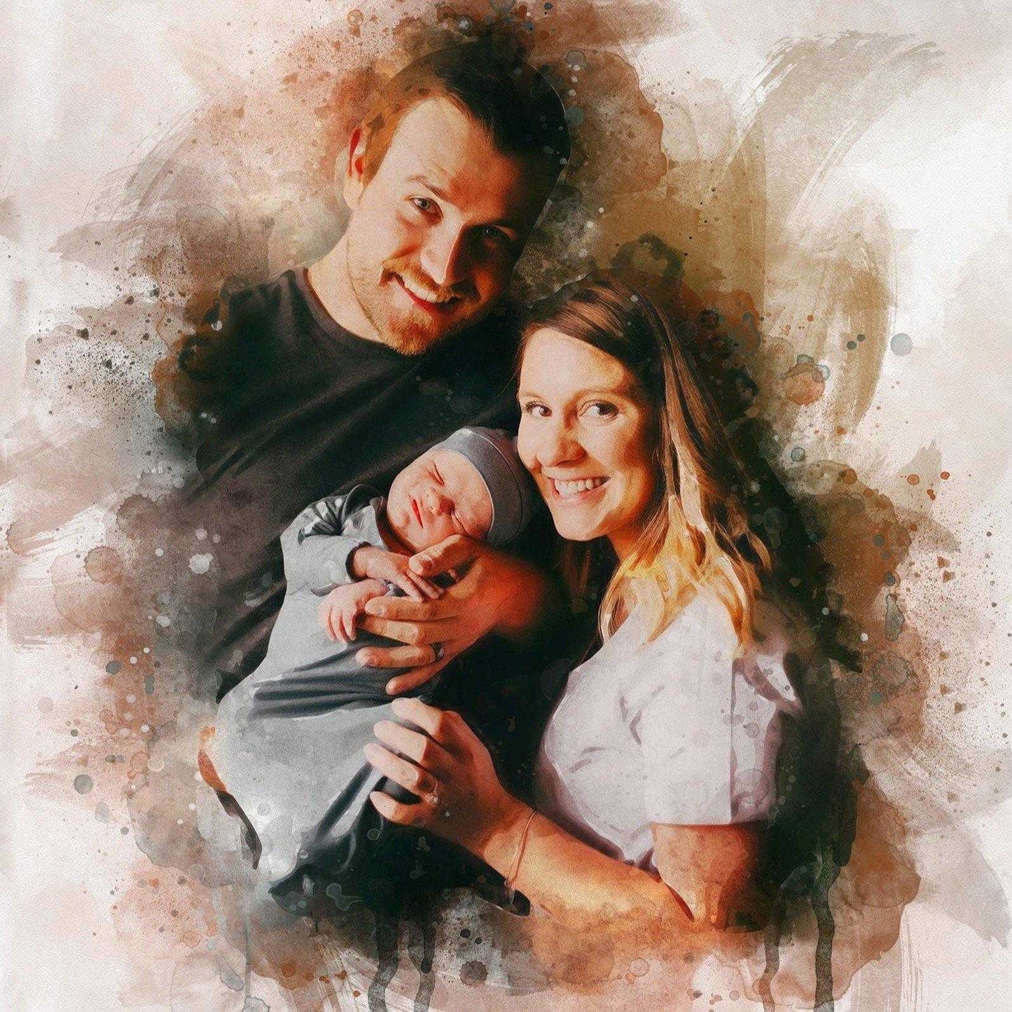 Custom Portraits, Custom Portrait Painting from Photo on Canvas - FromPicToArt