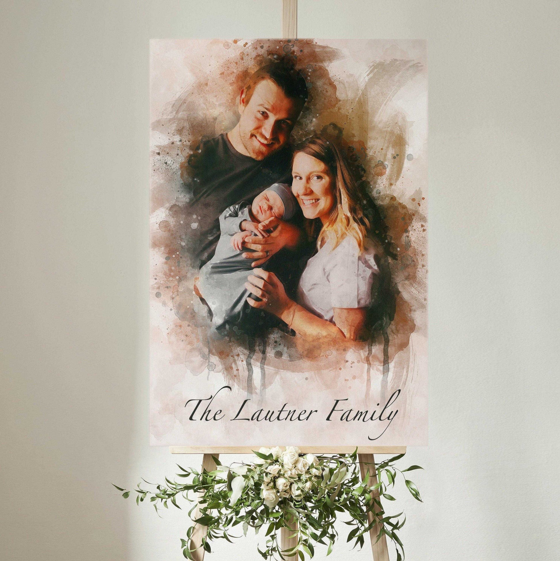 Custom Portraits, Custom Portrait Painting from Photo on Canvas - FromPicToArt