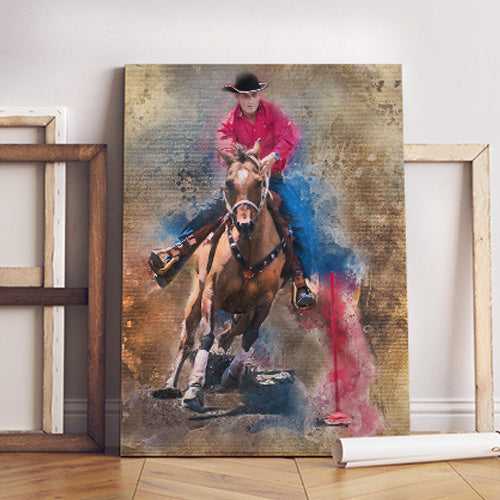 Custom Rodeo Paintings | Custom Horse Paintings on Canvas | Your Horse Painted on Canvas - FromPicToArt