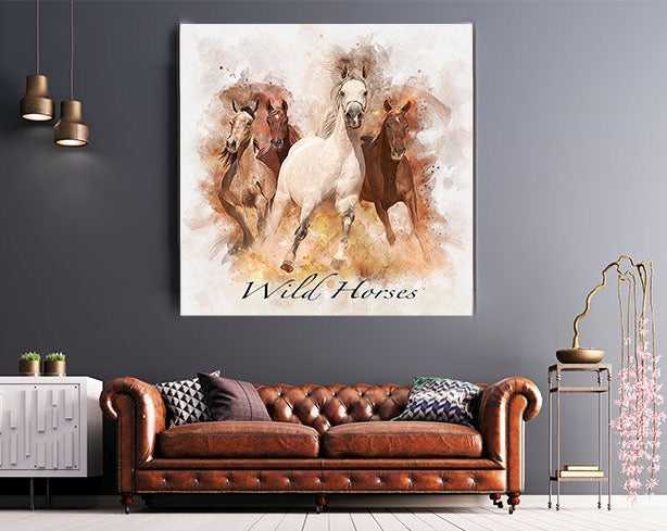 Custom Running Horse Painting | Custom Horse Paintings on Canvas | Your Horse Painted on Canvas - FromPicToArt