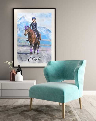 Custom Running Horse Painting | Custom Horse Paintings on Canvas | Your Horse Painted on Canvas - FromPicToArt