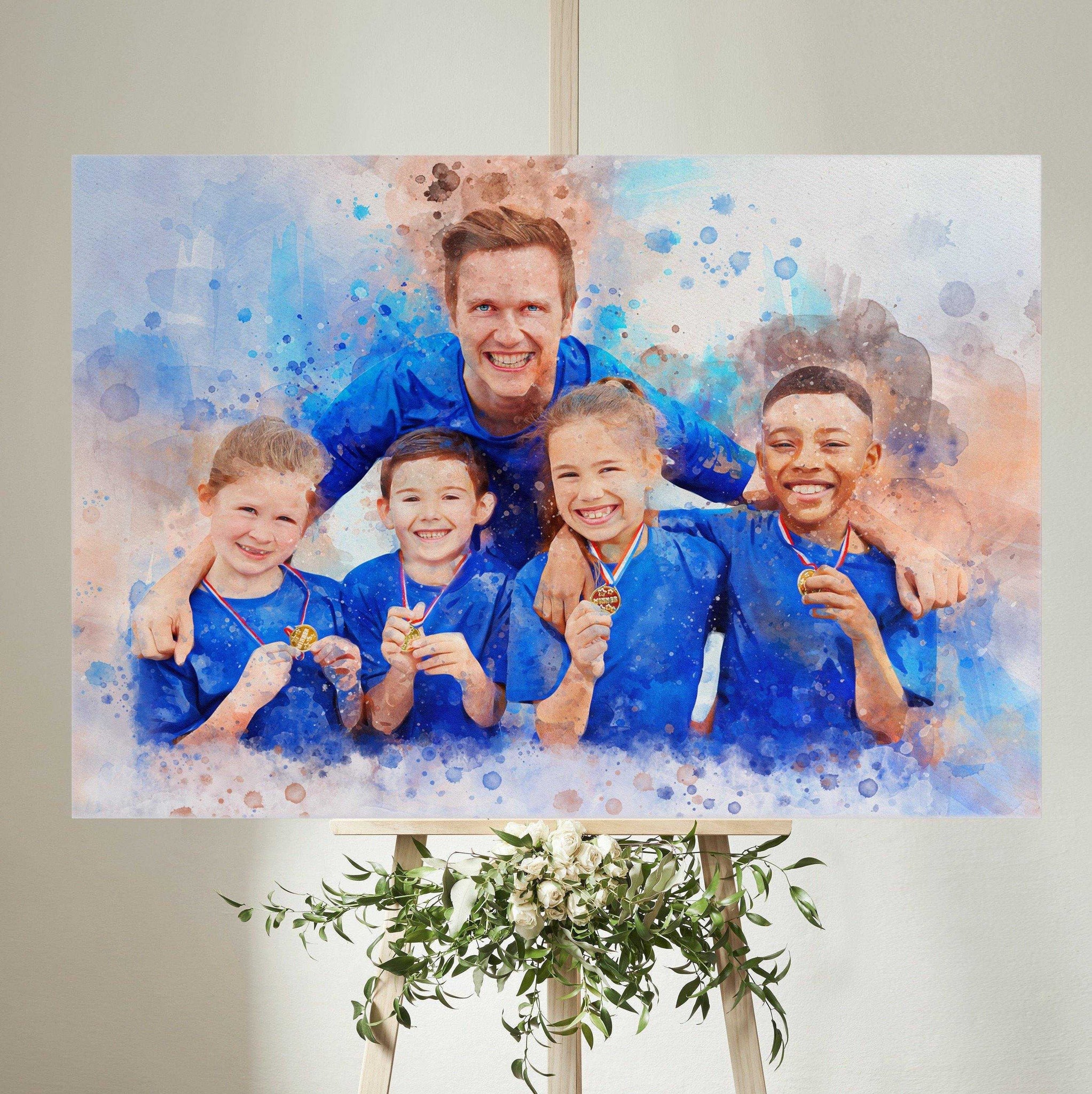 Custom Soccer Gifts, Painting from Photo, Gift for Soccer Fans, Personalized Soccer Player Gift - FromPicToArt