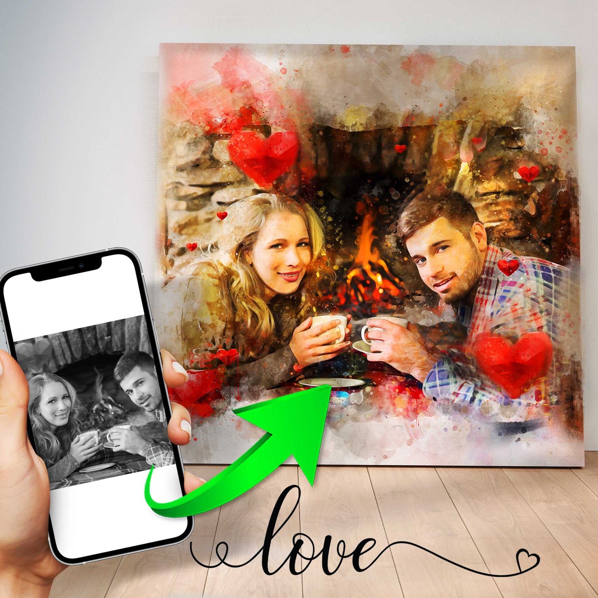 Custom Valentines Gift | Personalized Gift for Boyfriend | Meaningful Gift for Girlfriend - FromPicToArt