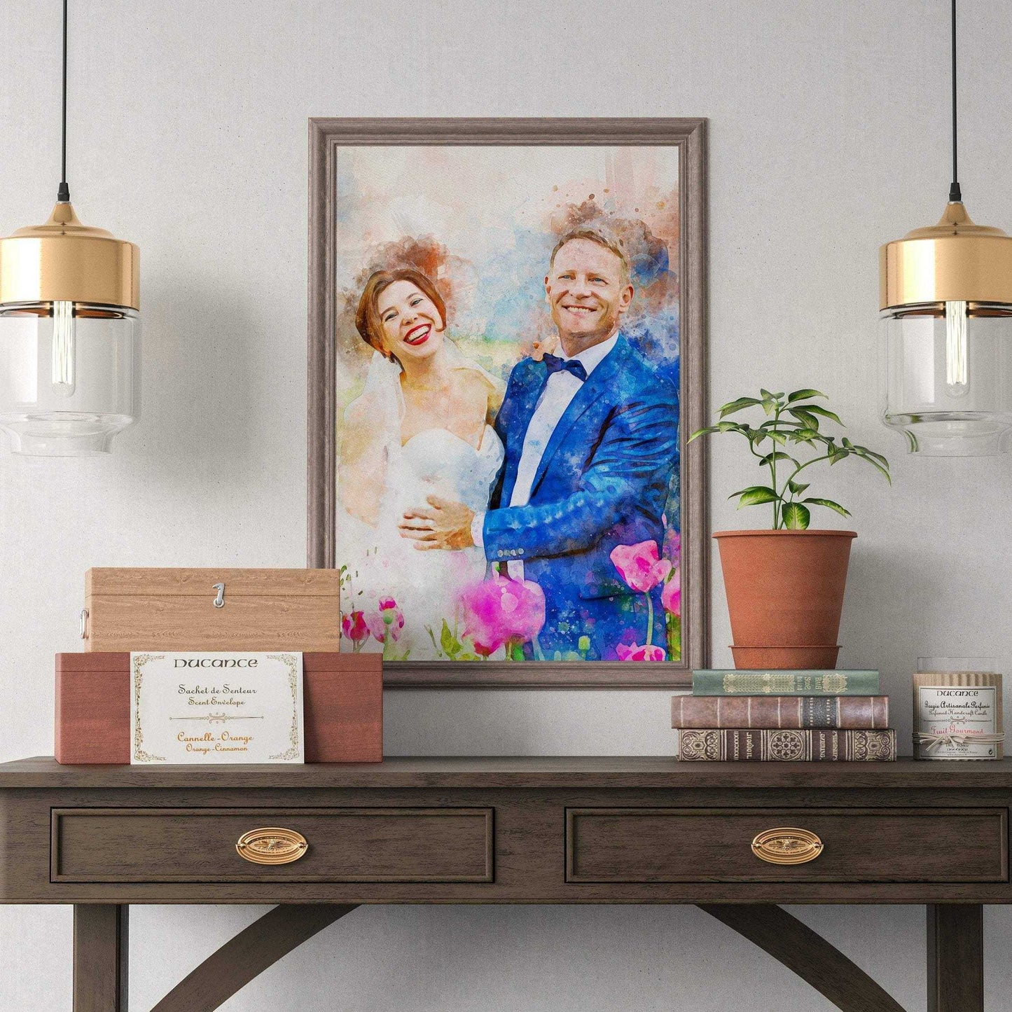 Custom Watercolor Painting, Personalized Watercolor Art, Personalized Watercolor Wedding Painting - FromPicToArt