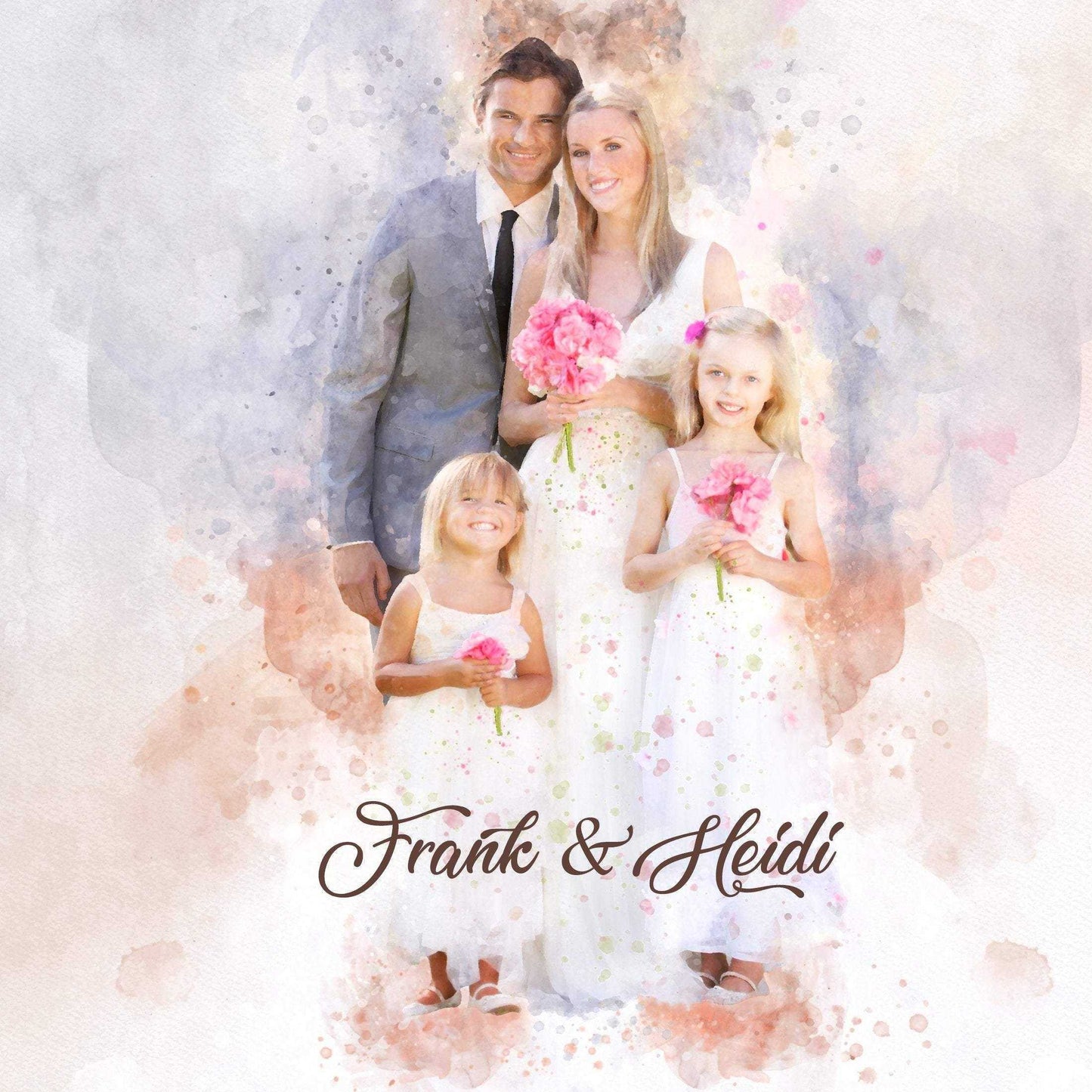 Custom Watercolor Painting, Personalized Watercolor Art, Personalized Watercolor Wedding Painting - FromPicToArt