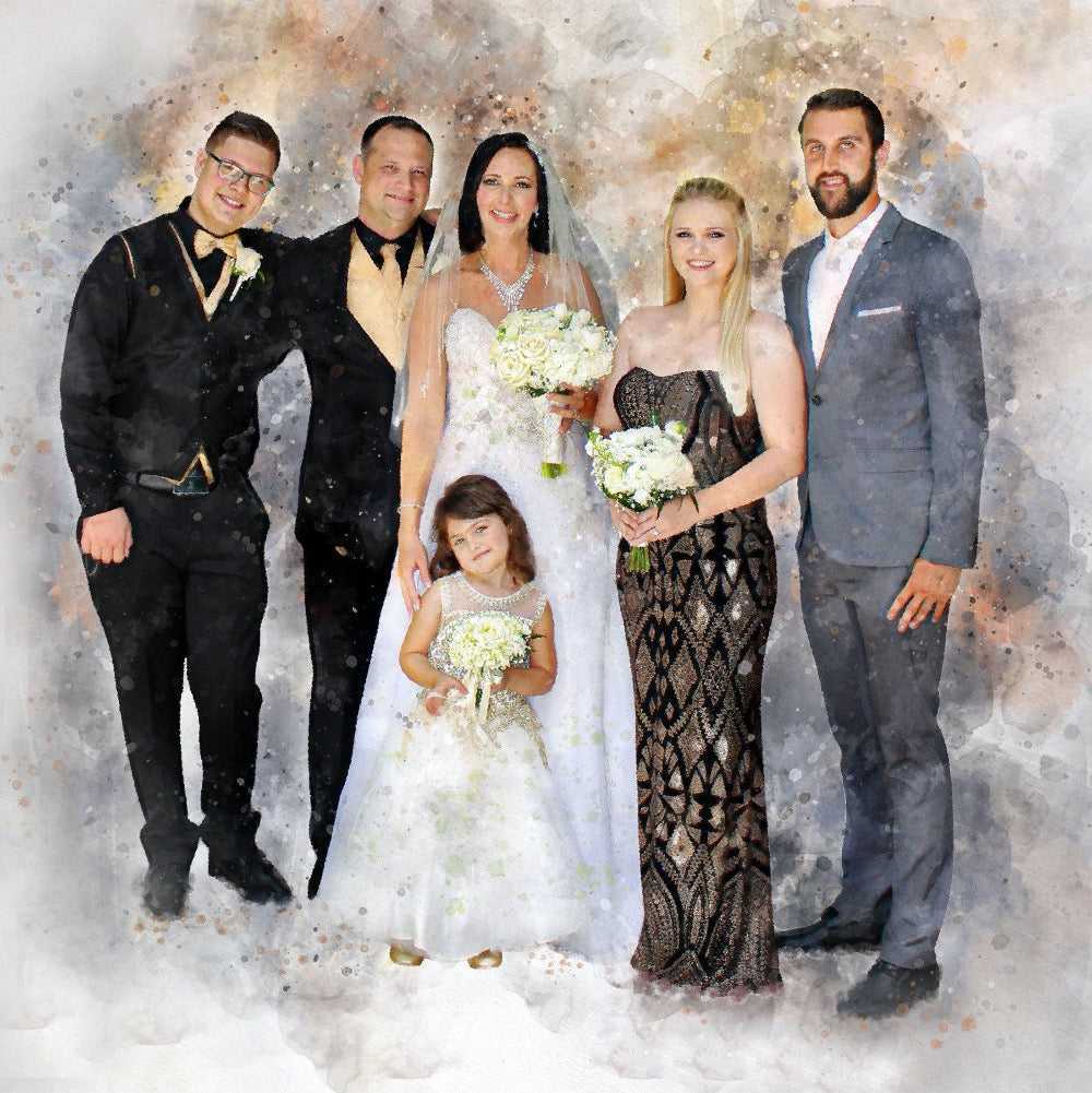 Custom Wedding Portrait | Personalized Couple Painting | Custom Portrait Painting - FromPicToArt