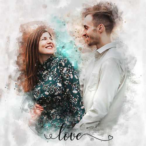 Custom Wedding Portrait | Personalized Couple Painting | Custom Portrait Painting - FromPicToArt
