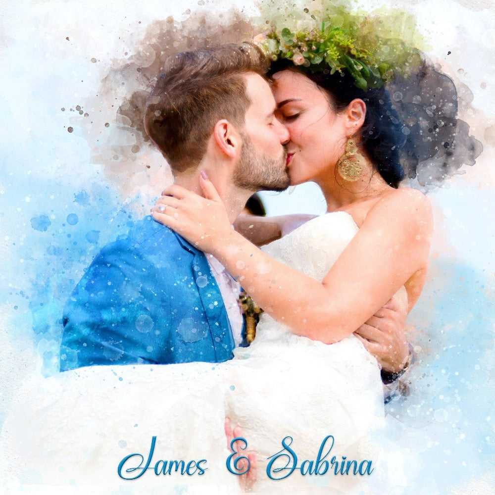 Custom Wedding Portrait | Personalized Couple Painting | Custom Portrait Painting - FromPicToArt