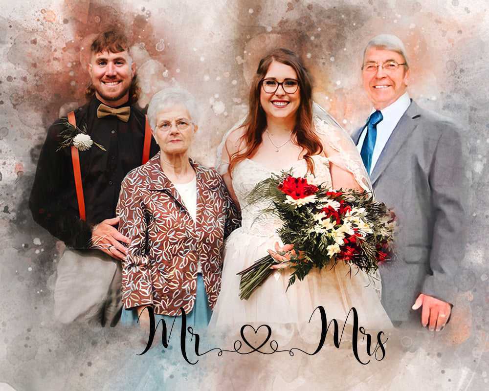 Custom Wedding Portrait | Personalized Couple Painting | Custom Portrait Painting - FromPicToArt
