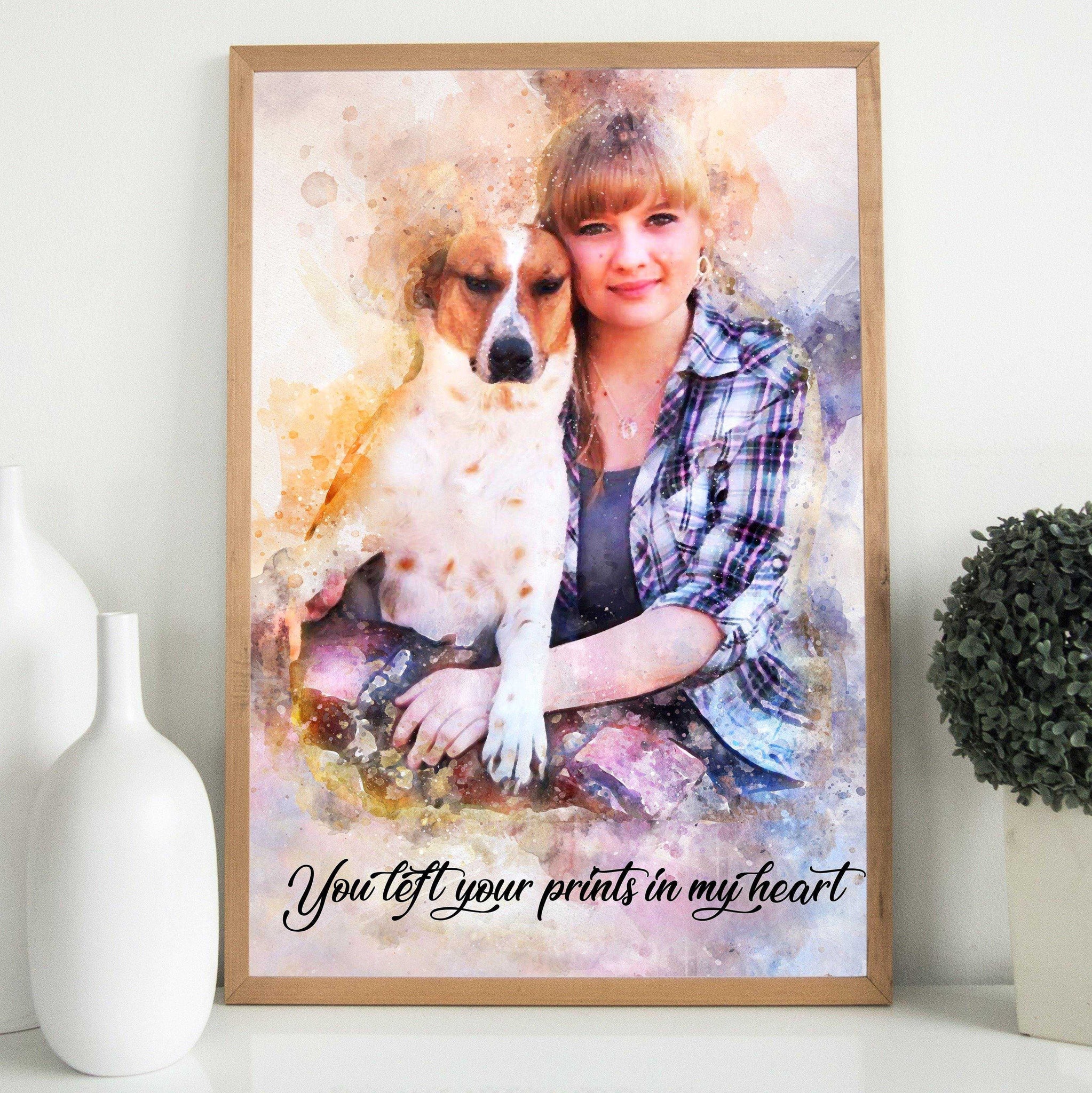 Customized Dog Art, Personalized Dog Art Painted on Canvas - FromPicToArt
