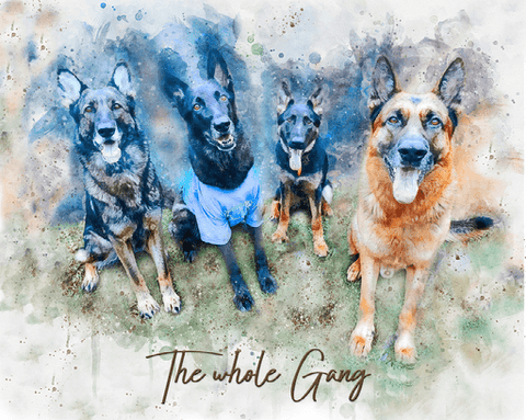 Dog Gifts for Dog Lovers | Dog Portrait | Santa Dogs | Christmas Dog | Presents for Dog Lovers - FromPicToArt