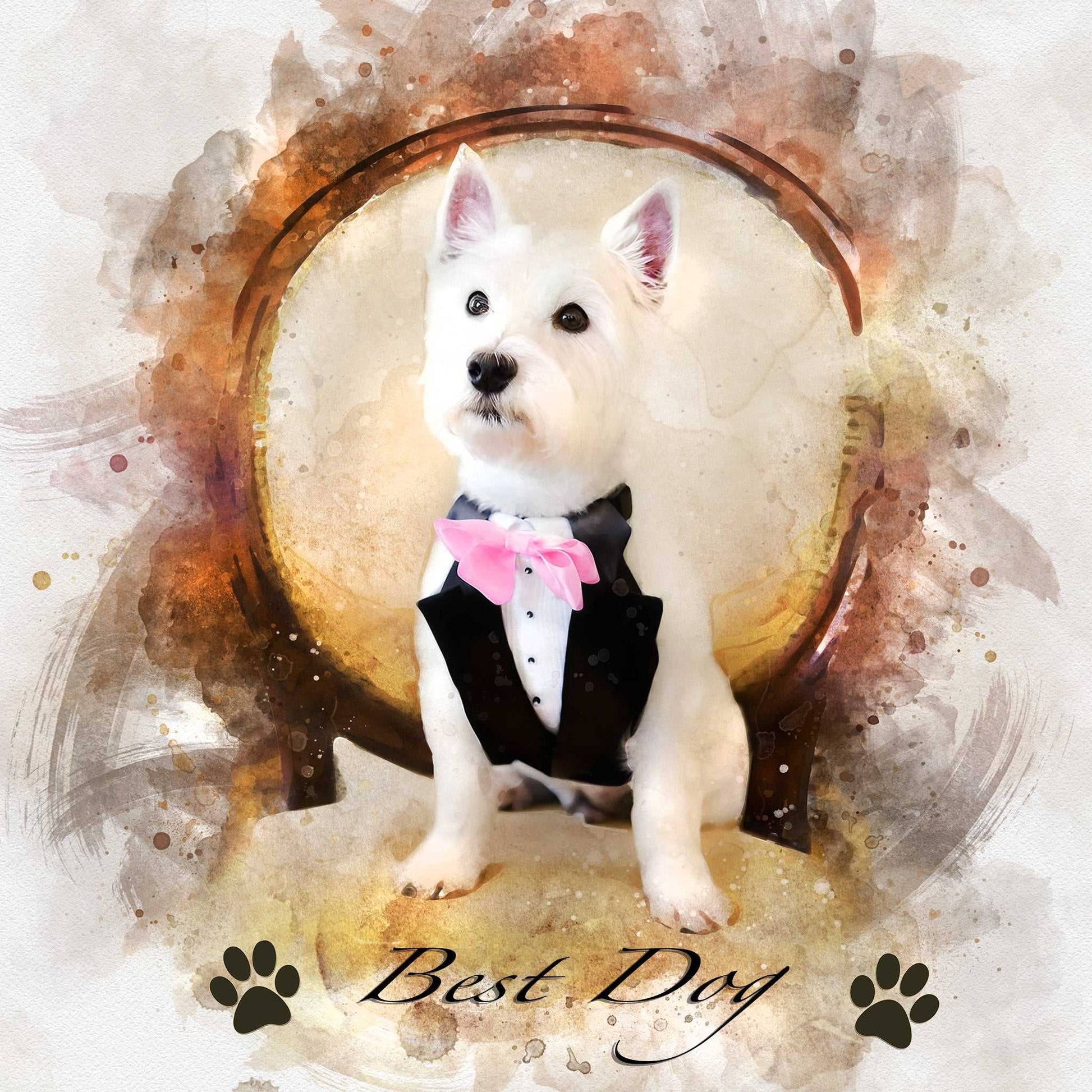 Dog Gifts for Dog Lovers | Dog Portrait | Santa Dogs | Christmas Dog | Presents for Dog Lovers - FromPicToArt