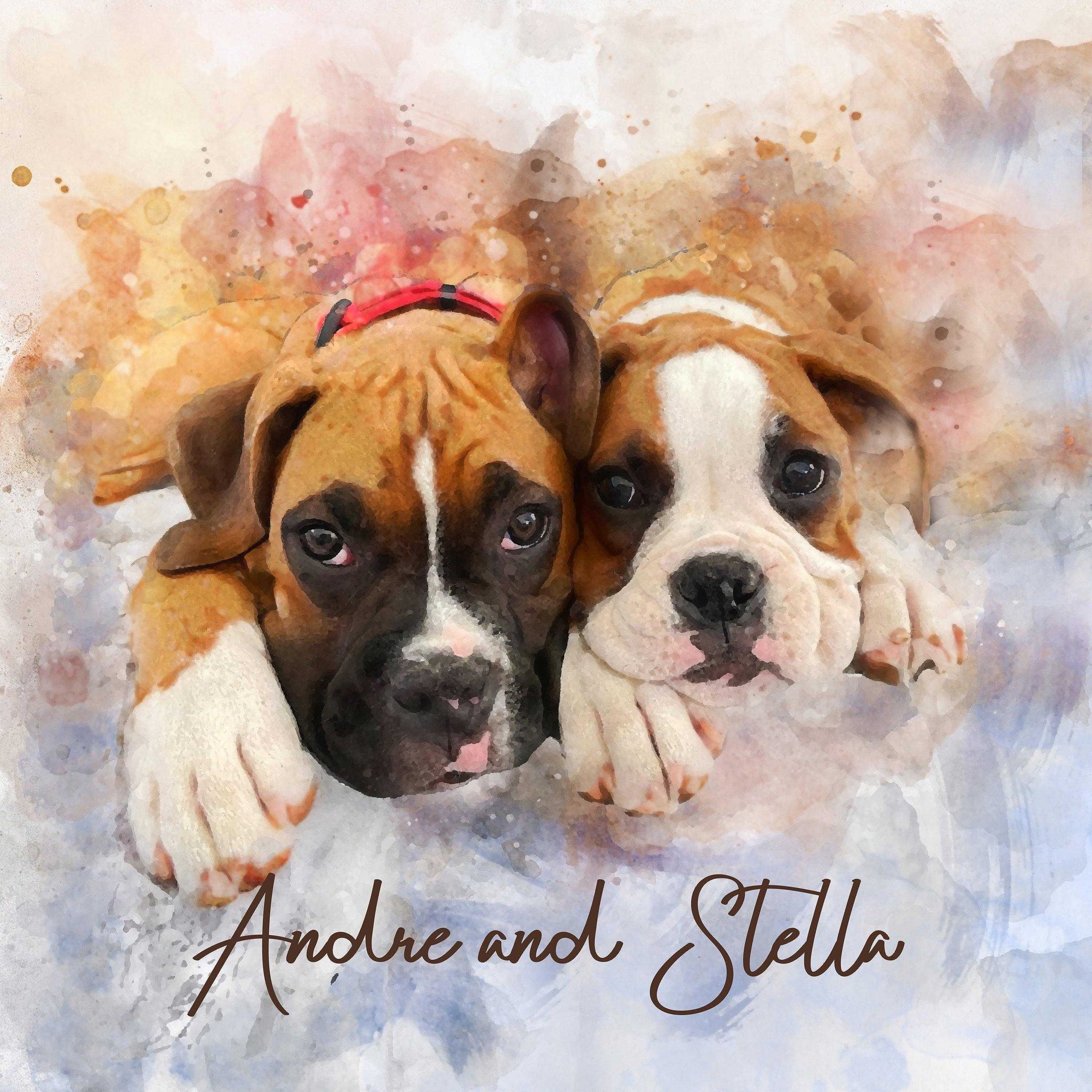 Dog Paintings from Photo, Personalized Dog Portrait on Canvas - FromPicToArt