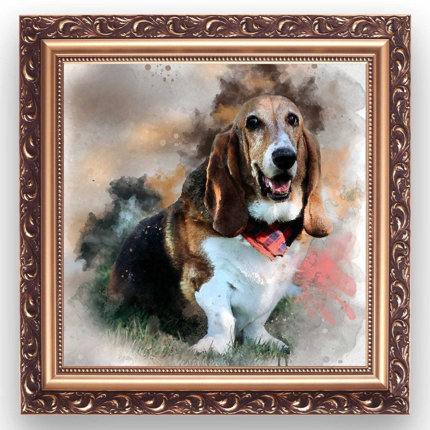 Dog Paintings from Photo, Personalized Dog Portrait on Canvas - FromPicToArt