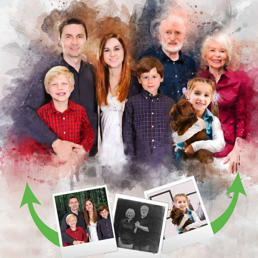 Family Photo with Deceased | Add People to Photo | Add Person to Photo | Add Someone in a Picture - FromPicToArt