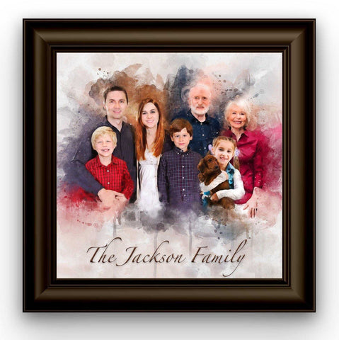 Family Portrait with Deceased | We paint your Custom Family Portrait with all your Deceased Loved Ones - FromPicToArt
